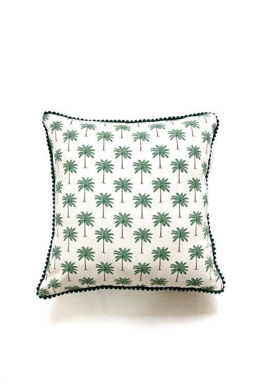 Maad Palm Print Cotton Cushion Cover
