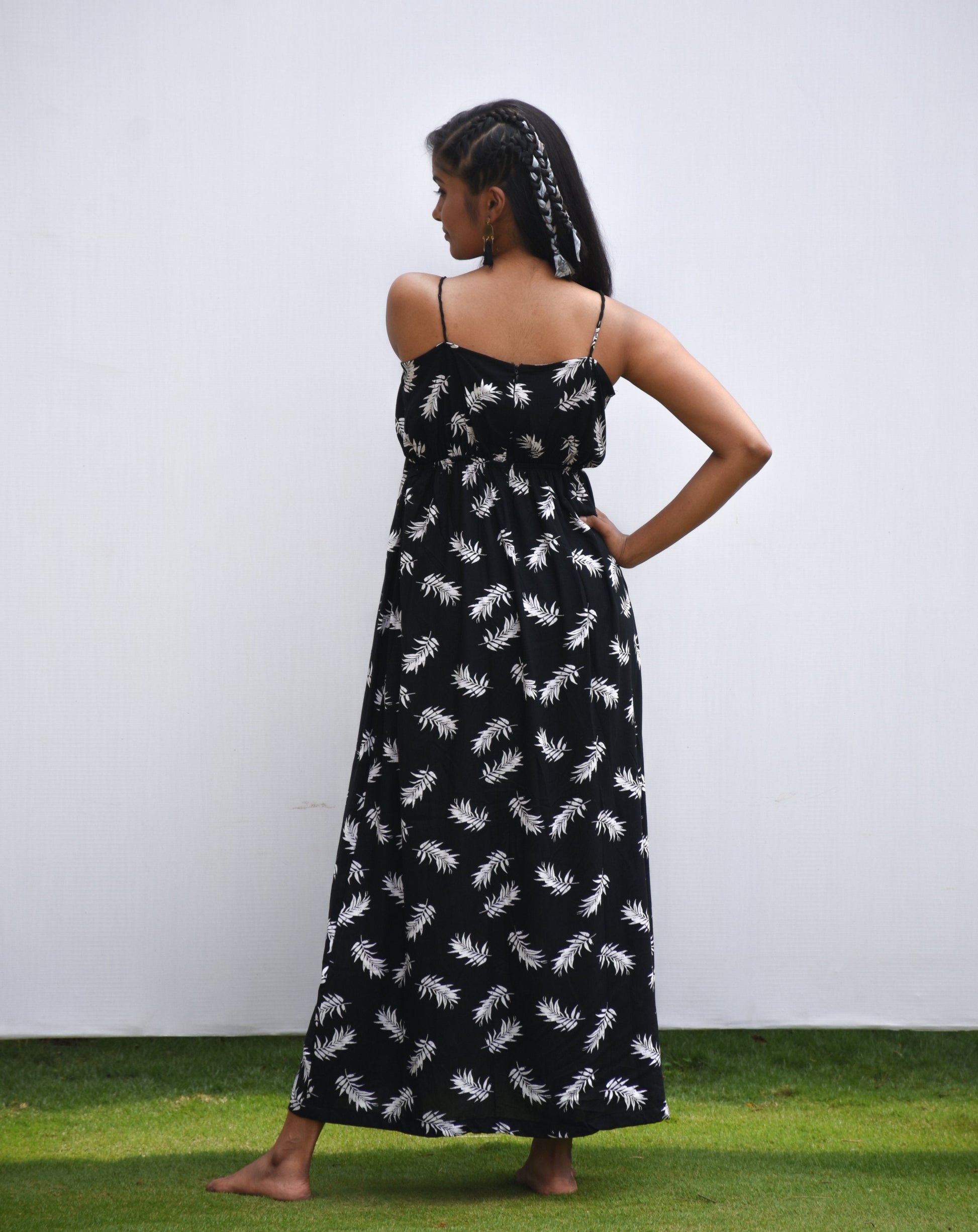 Cut-out Black Maxi Dress