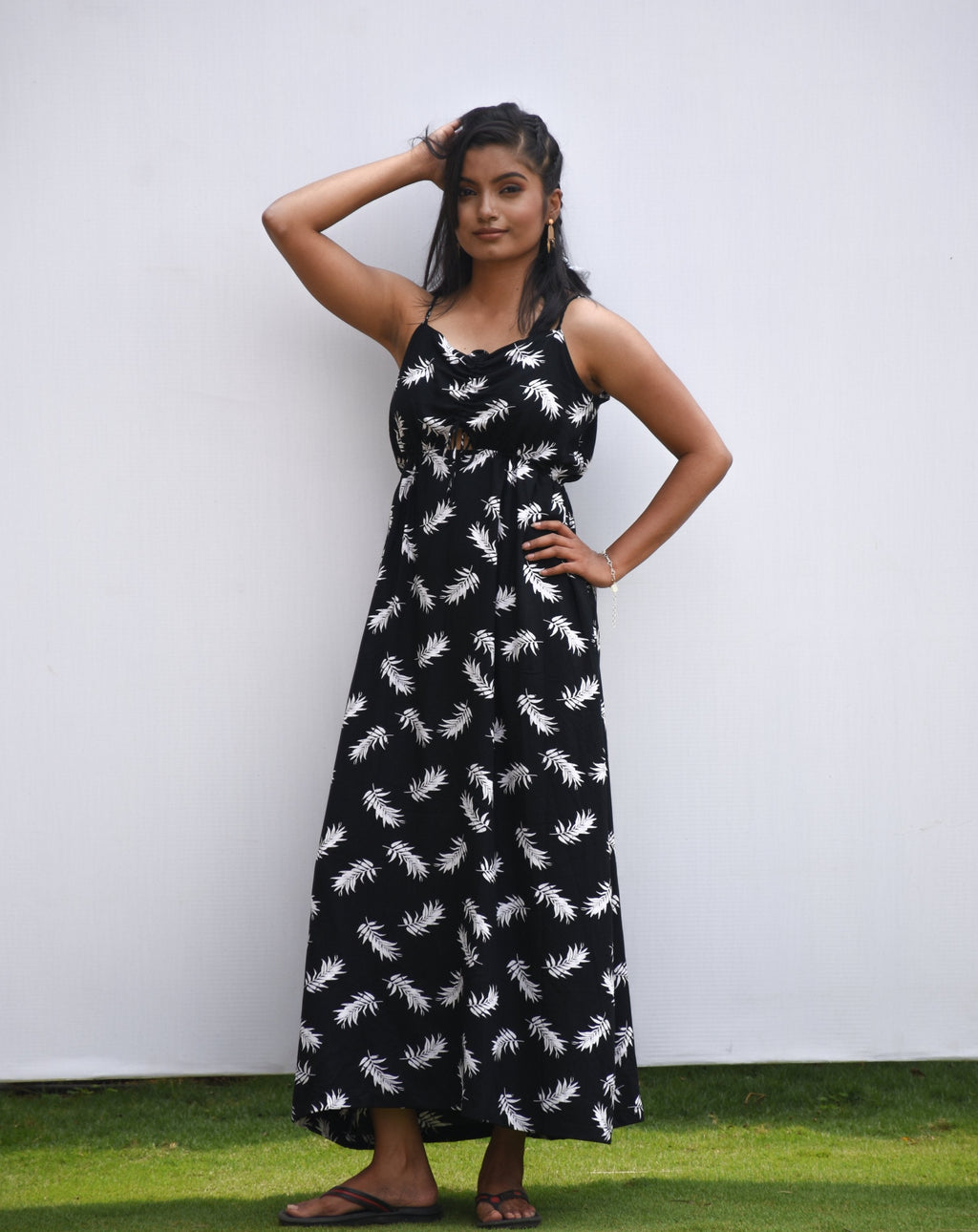Cut-out Black Maxi Dress