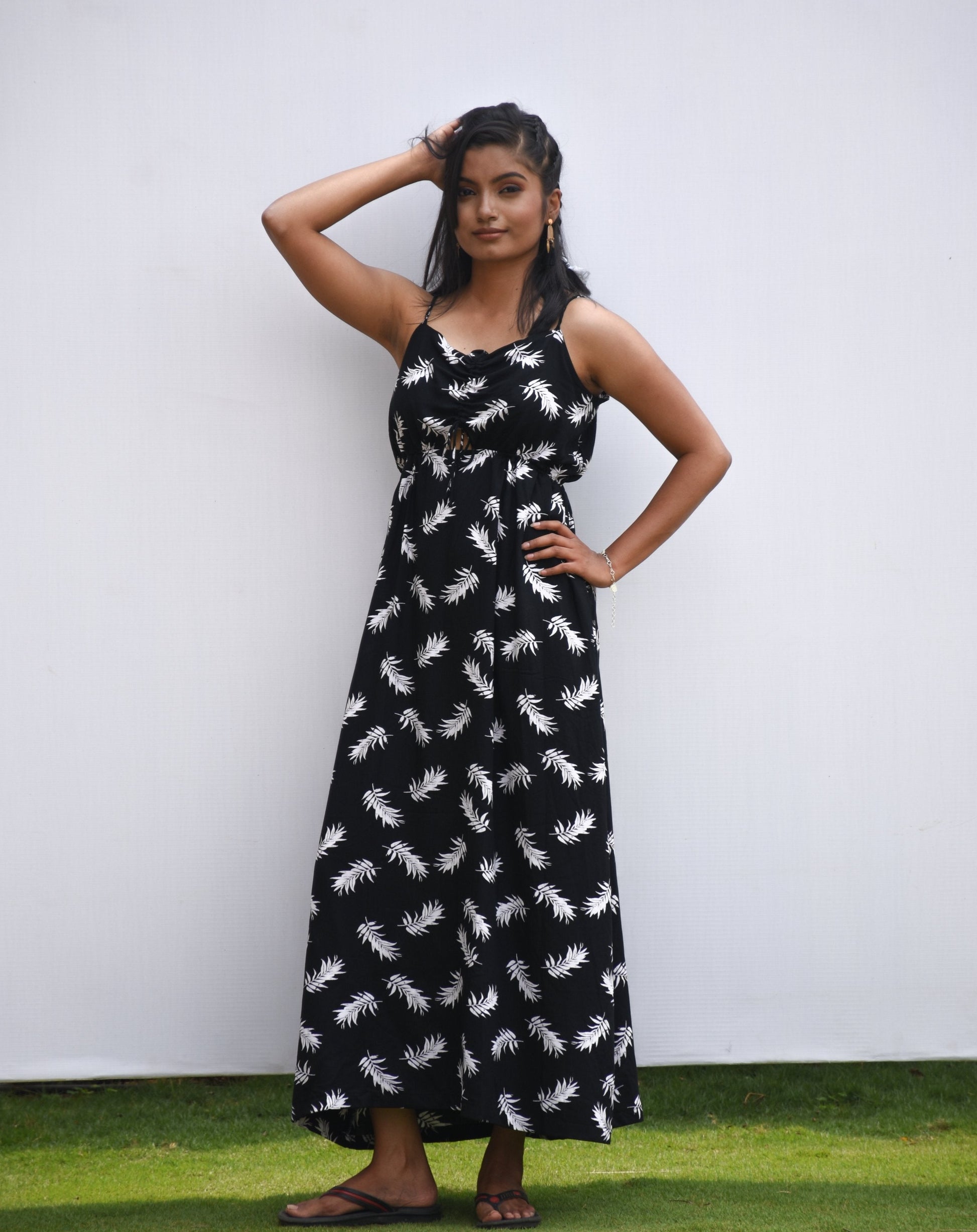 Cut-out Black Maxi Dress