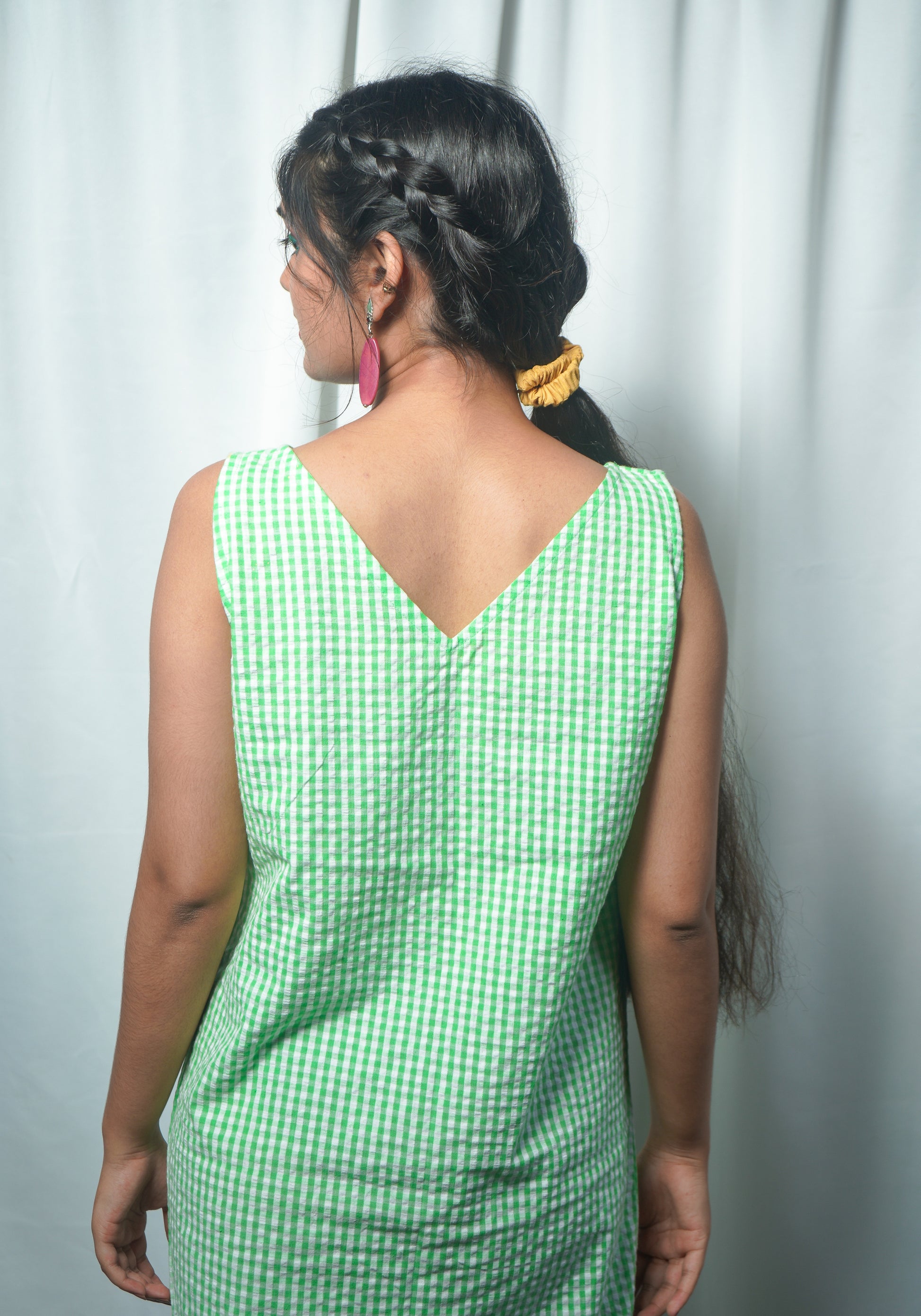 Gingham Check Shift Dress